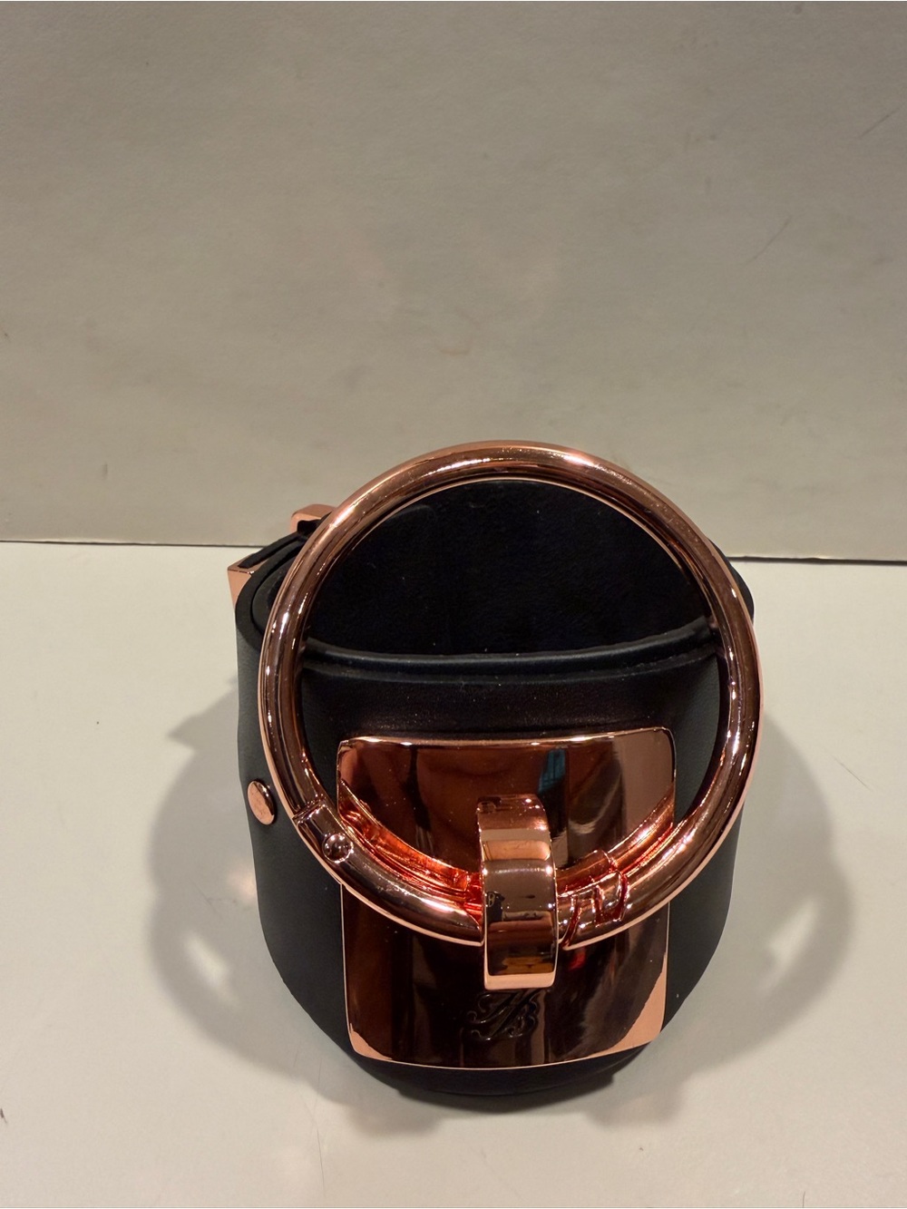 Honey Birdette Black Belt with Rose Gold Circular Buckle